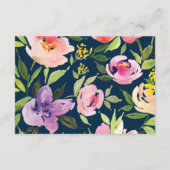 ROZE WATERVERF BLOEM trouwinformatie kaarten (Achterkant)