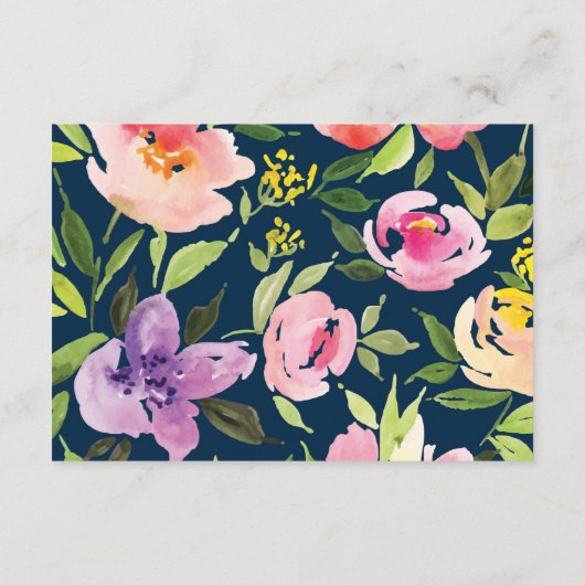 ROZE WATERVERF BLOEM trouwinformatie kaarten (Achterkant)