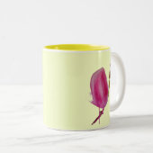 Roze waterverf bloem tweekleurige koffiemok (Voorkant rechts)