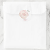 Roze Waterverf Bloem Verjaardagsfeestje Favor Ronde Sticker (Tas)