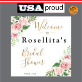 Roze Waterverf Bloemachtige Bruidsdouche Wandkleed