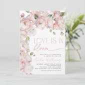 Roze Waterverf Bloemachtige Bruiloft Feest Kaart (Staand voorkant)