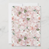 Roze Waterverf Bloemachtige Bruiloft Feest Kaart (Achterkant)