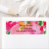 Roze Waterverf Bloembloem Vrijgezellenfeest zomer Etiket (Insitu)