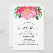 Roze Waterverf Bloembloem Vrijgezellenfeest zomer Kaart (Voorkant)