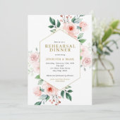 Roze waterverf bloemboeket oefendiner kaart (Staand voorkant)