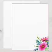 Roze waterverf bloemen (Voorkant / Achterkant)