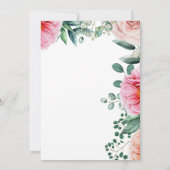 Roze Waterverf Bloemen 50ste Verjaardagsfeest Kaart (Achterkant)