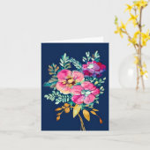 Roze waterverf bloemen aanpasbaar kaart (Gele Bloem)