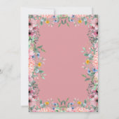 Roze Waterverf Bloemen Baby in Bloom Baby shower Kaart (Achterkant)