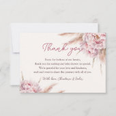Roze Waterverf Bloemen Baby shower Dank u kaart (Voorkant)