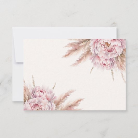 Roze Waterverf Bloemen Baby shower Dank u kaart (Achterkant)