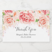 Roze Waterverf Bloemen Baby shower Label Voedselcontainer Etiket (Enkel label)