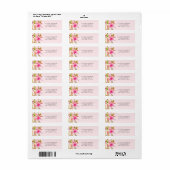 Roze Waterverf Bloemen baby shower retouradres Etiket (Full Sheet)