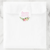 Roze Waterverf bloemen Baby shower Ronde Sticker (Tas)