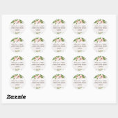 Roze Waterverf Bloemen Baby shower Sticker (Vel)