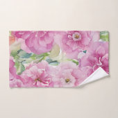 Roze waterverf bloemen bad handdoek (Handdoek)