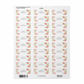 Roze Waterverf Bloemen Bloemen Retourlabels Etiket (Full Sheet)