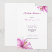 Roze Waterverf bloemen Bridal Shower Uitnodiging (Voorkant / Achterkant)