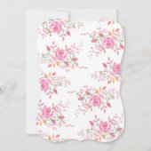 Roze Waterverf bloemen Bridal Shower Uitnodiging (Achterkant)