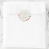 Roze Waterverf Bloemen Bruiloft Classic Ronde Stic Sticker (Tas)