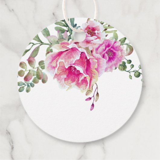 Roze waterverf bloemen bruiloft Dank u Bedankjes Labels (Achterkant)