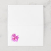 Roze waterverf bloemen bruiloft evenement plaats k plaatskaartje (Buitenkant ongevouwen)