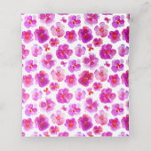 Roze waterverf bloemen bruiloft evenement plaats k plaatskaartje (Binnenkant ongevouwen)