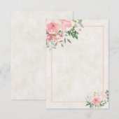 Roze waterverf bloemen bruiloft uitnodiging (Voorkant / Achterkant)