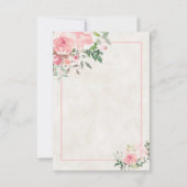 Roze waterverf bloemen bruiloft uitnodiging Blank (Voorkant)