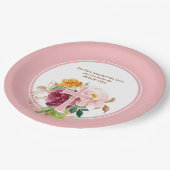 Roze Waterverf Bloemen & Cross Bijbelvers Papieren Bordje (Gekanteld)
