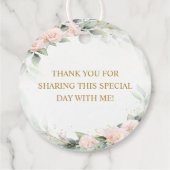 Roze Waterverf Bloemen Dank u Communie Bedankjes Labels (Achterkant)