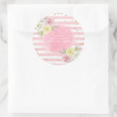 roze Waterverf bloemen Dank u Ronde Sticker (Tas)