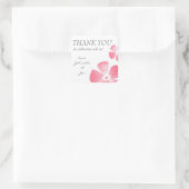 Roze Waterverf Bloemen Dank u Stickers (Tas)