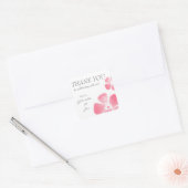 Roze Waterverf Bloemen Dank u Stickers (Envelop)