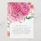 Roze Waterverf Bloemen Elegant Modern Afstuderen Kaart (Voorkant / Achterkant)