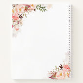Roze Waterverf Bloemen Elegant Trouwplan Notitieboek (Achterkant)