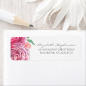 Roze Waterverf bloemen Elegant Wedding Etiket (Insitu)