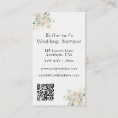 Roze Waterverf Bloemen Elegante Bruiloft Planner Visitekaartje (Achterkant)