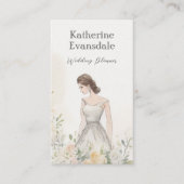 Roze Waterverf Bloemen Elegante Bruiloft Planner Visitekaartje (Voorkant)