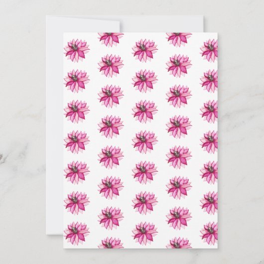 Roze Waterverf bloemen en vlinderdag Kaart (Achterkant)