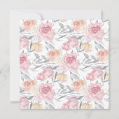 Roze Waterverf Bloemen Folie Ballon Baby Sprinkle Kaart (Achterkant)