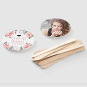 Roze Waterverf Bloemen Fotoklasse van Afstuderen Handwaaier (Niet-gemonteerd)