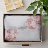 Roze Waterverf Bloemen Glanzende Glitter Modern Tissuepapier (Geschenk)