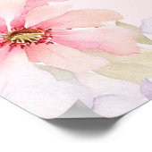 Roze Waterverf Bloemen Goud Glitter Vrijgezellenfe Poster (Hoek)