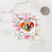 Roze Waterverf Bloemen Grootouders Dag Notitiekaartje (Voorkant / Achterkant in situ)