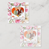 Roze Waterverf Bloemen Grootouders Dag Notitiekaartje (Voorkant / Achterkant)