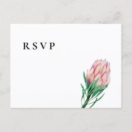 Roze Waterverf Bloemen Huwelijk RSVP | Maaltijdopt Uitnodiging Briefkaart