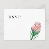 Roze Waterverf Bloemen Huwelijk RSVP | Maaltijdopt Uitnodiging Briefkaart (Voorkant)