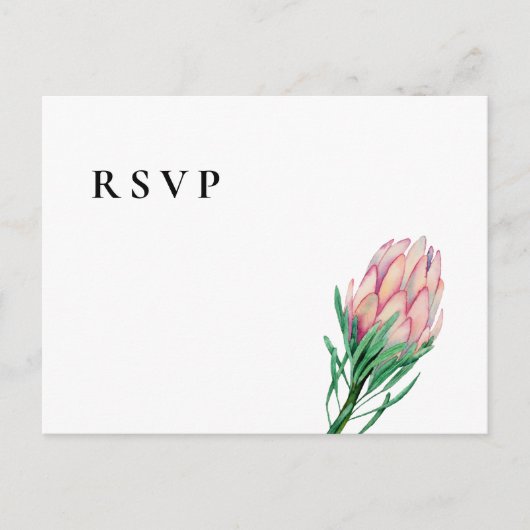 Roze Waterverf Bloemen Huwelijk RSVP | Maaltijdopt Uitnodiging Briefkaart (Voorkant)